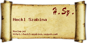 Heckl Szabina névjegykártya